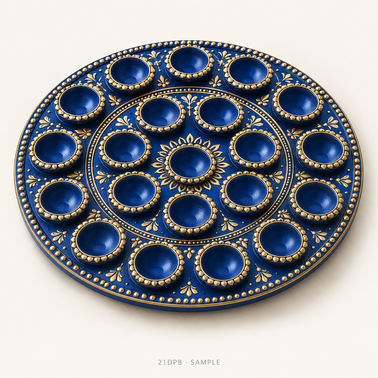 Sample illustration of 21 Diya Plates - Blue