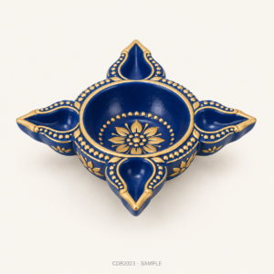 Sample illustration of Chaumukhi Diya - Blue (CDB2023)
