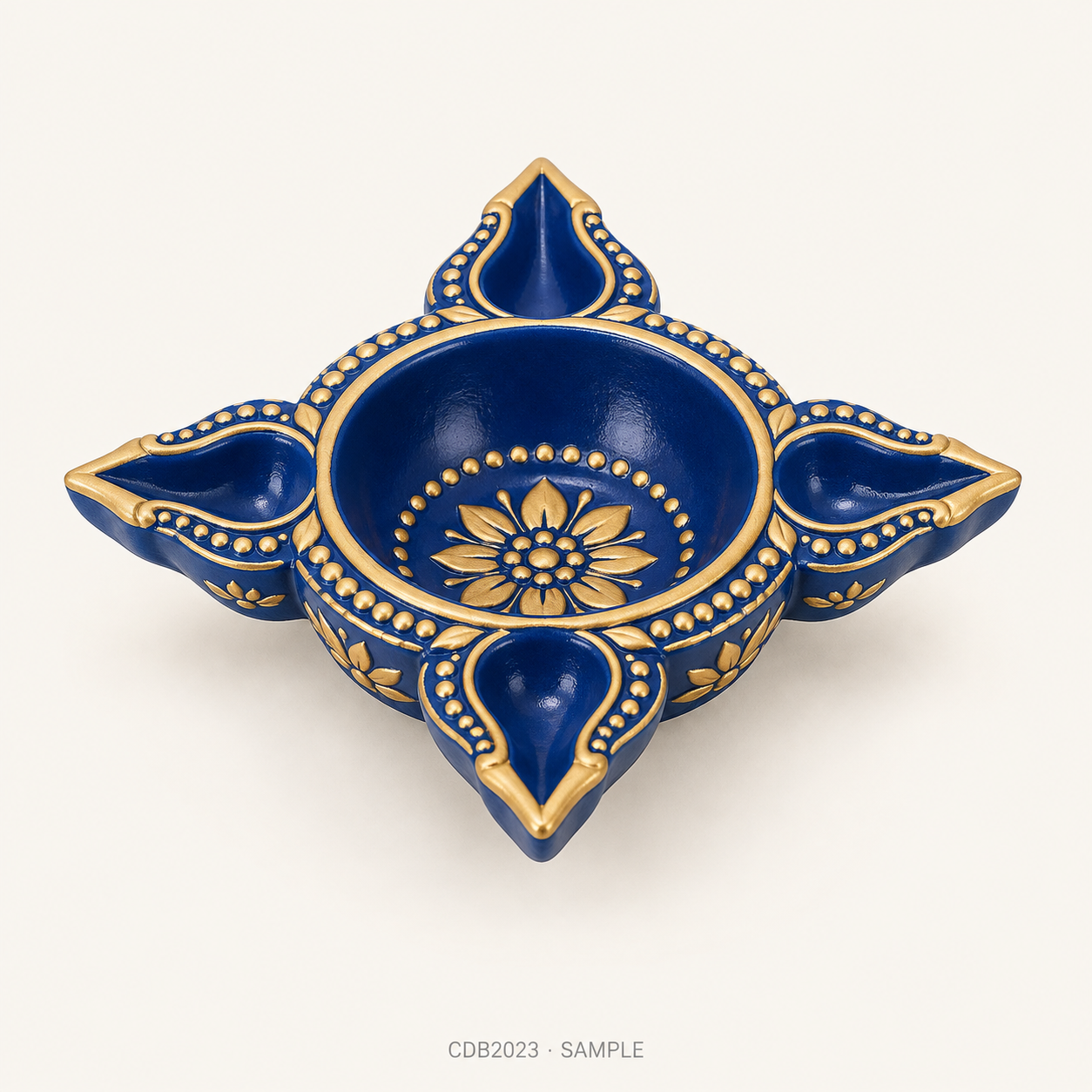 Sample illustration of Chaumukhi Diya - Blue (CDB2023)