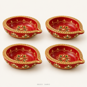 Sample illustration of Decorated Diya - Set of 4 (DD2023)